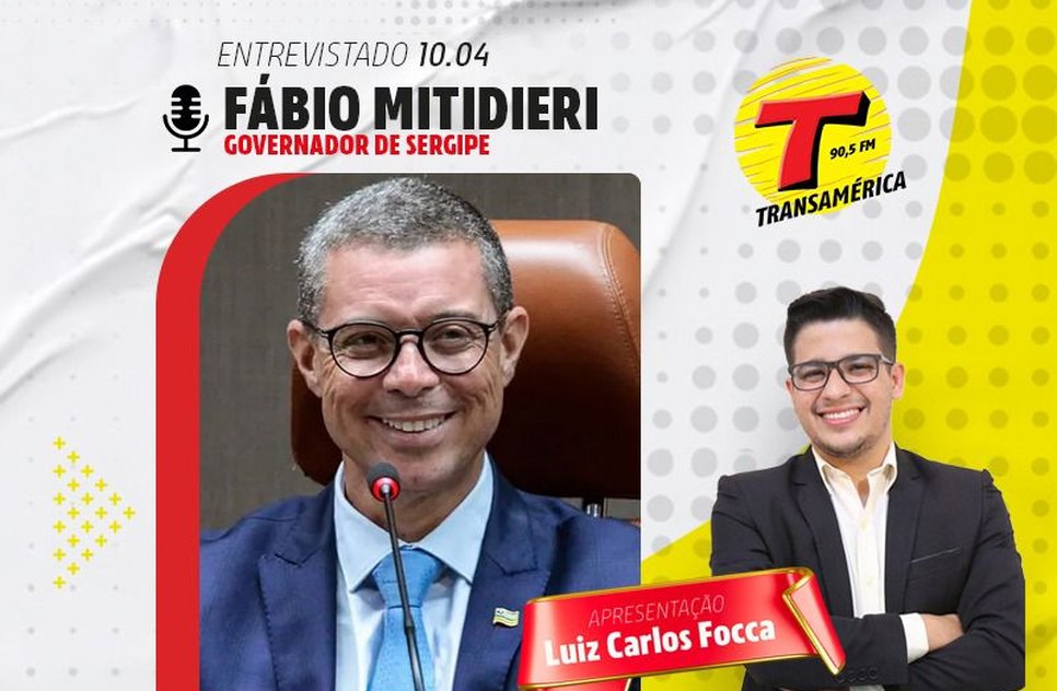 Governador de Sergipe será entrevistado na estreia do Transamérica Notícias
