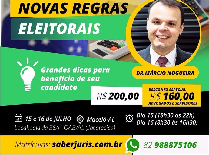 ESA promove curso que discutirá as Novas Regras Eleitorais para 2016