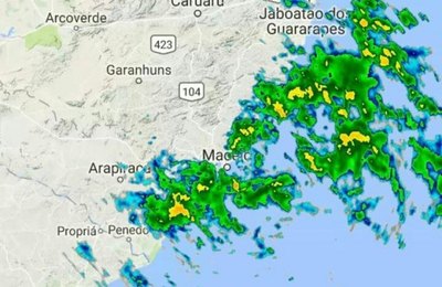 Final de semana em Alagoas tem previsão de chuva intensa