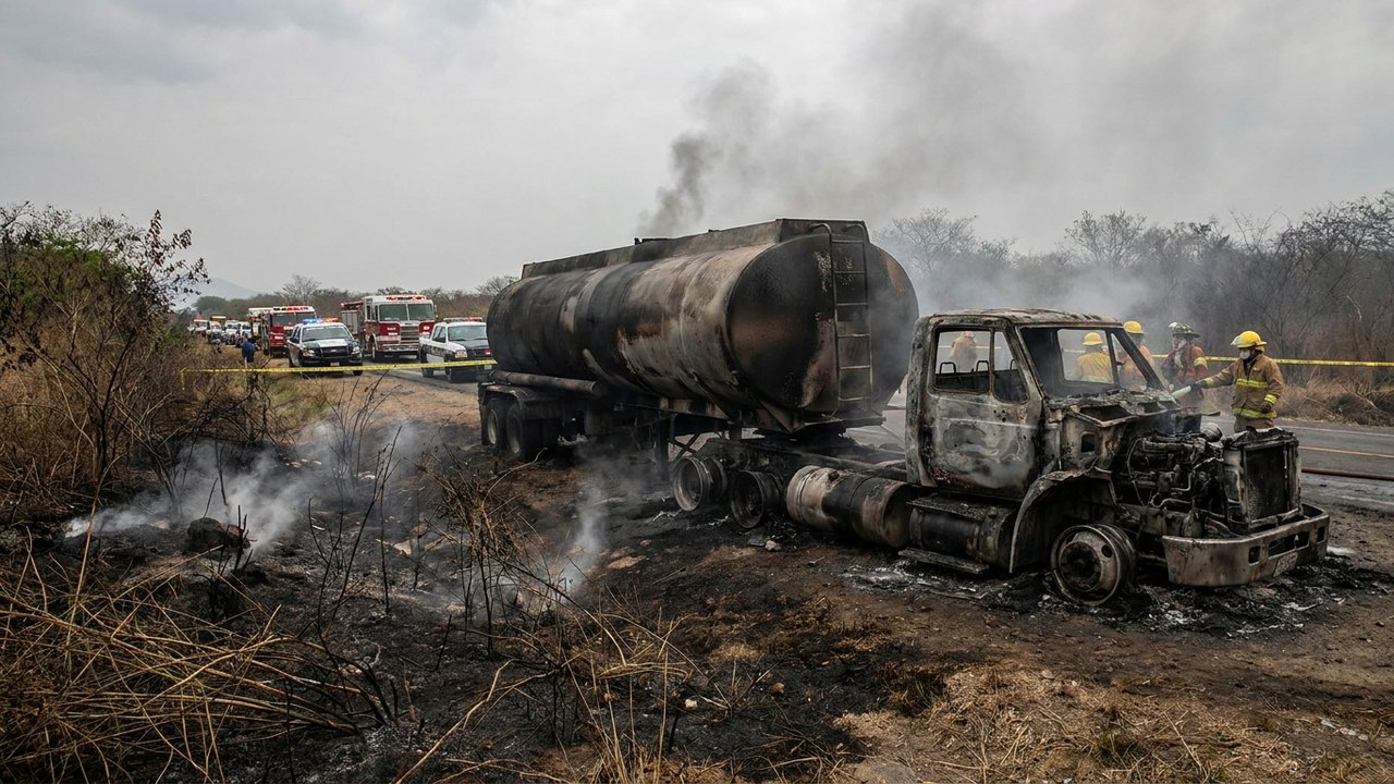 Caminhão-tanque colide com carros e provoca forte explosão no México