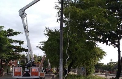 Sima inicia manutenção da iluminação da orla lagunar da capital
