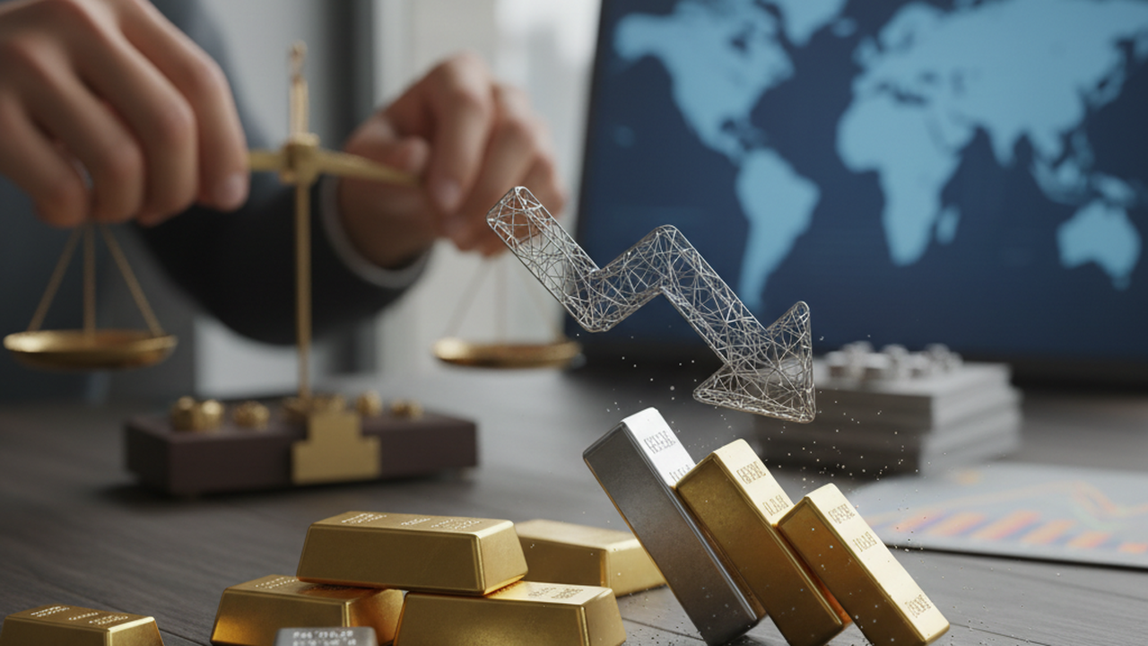 Ouro fecha em baixa e prata despenca 9% após nova alta de margem em meio a rali anual