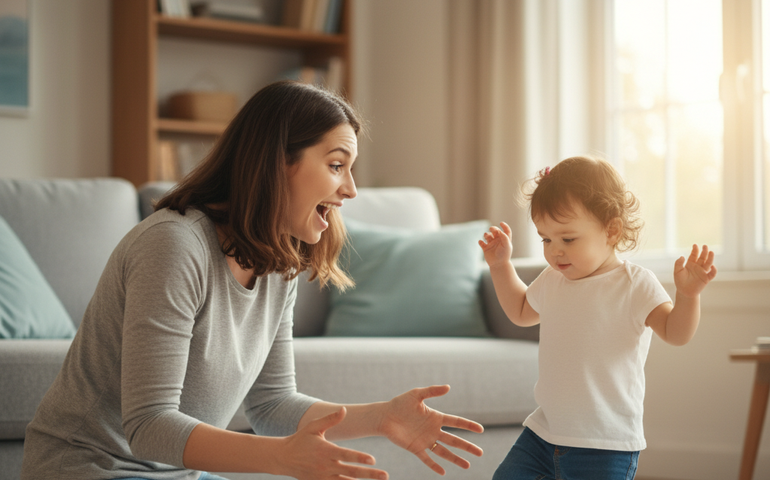 Primeiros passos da filha: emoção e alegria para toda a família