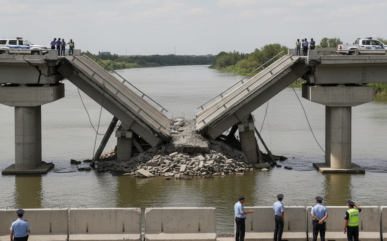 Ponte desaba no Cazaquistão sem deixar vítimas
