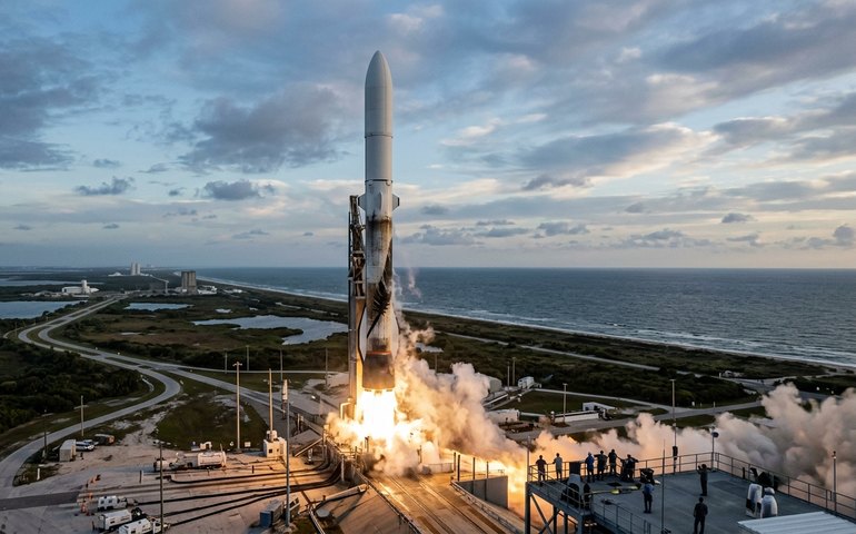 Blue Origin realiza 1º lançamento com propulsor reutilizado do foguete New Glenn