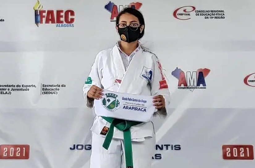Aluna da Rede Municipal de Arapiraca é destaque durante o JEAL com primeira colocação no judô