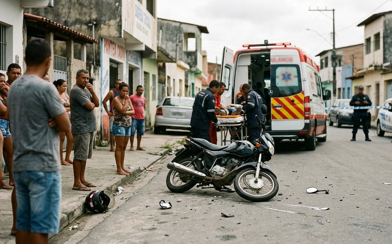 Idosa de 71 anos está em estado gravíssimo após ser atropelada por motociclista que empinava moto