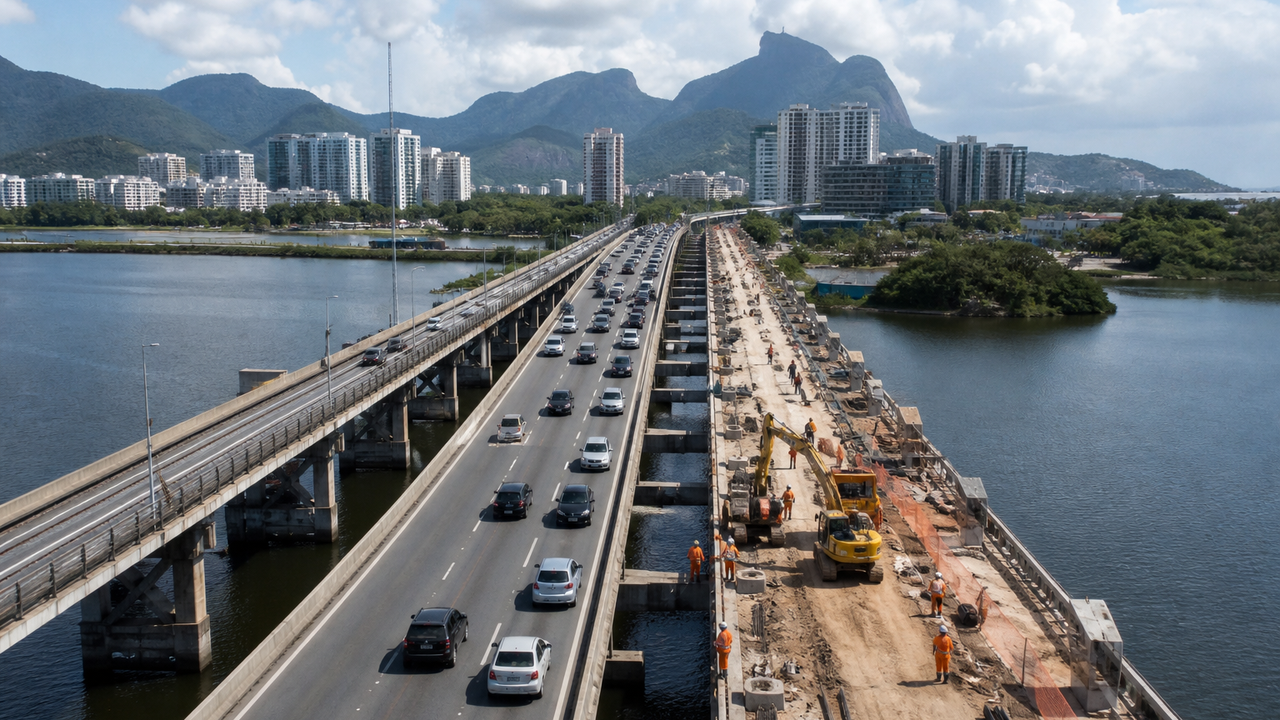 Prefeitura inicia obras de R$ 46,9 milhões para ampliar ponte e criar terceira faixa na Ayrton Senna, na Barra da Tijuca