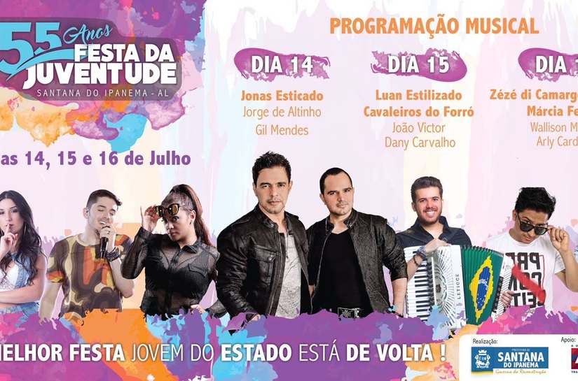 Com Zezé di Camargo & Luciano, prefeito divulga programação da 55ª Festa da Juventude de Santana do Ipanema