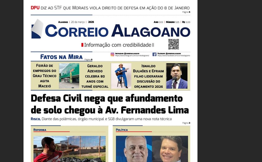 Defesa Civil nega que afundamento de solo chegou à Av. Fernandes Lima