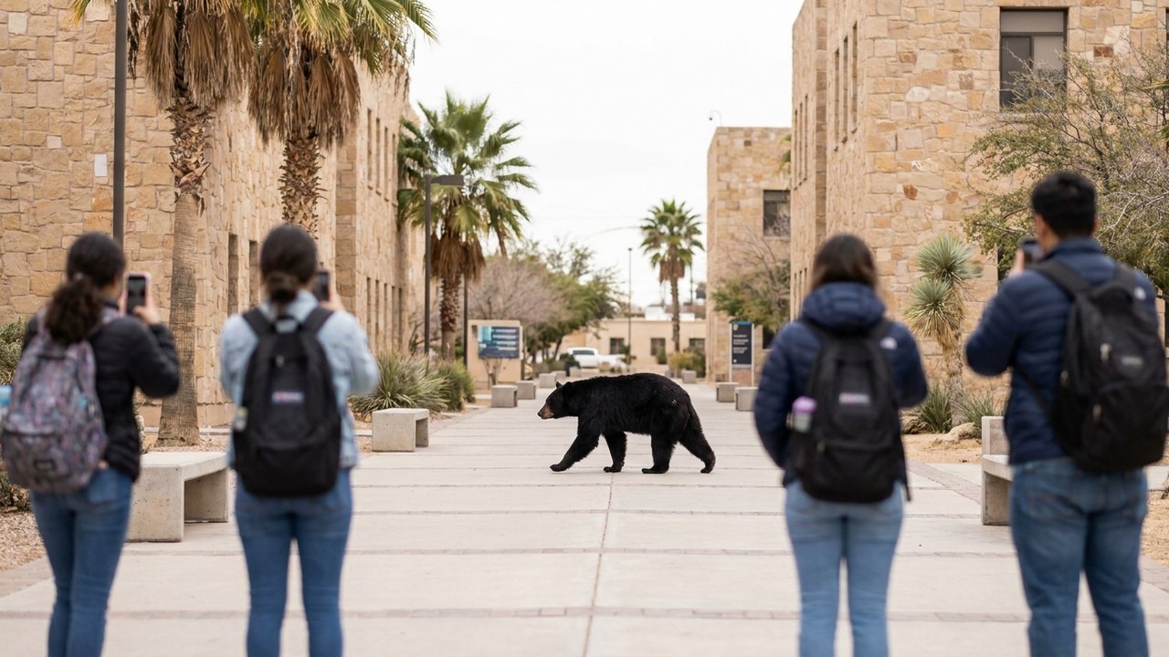 Urso se junta às fileiras de estudantes em universidade no norte do México