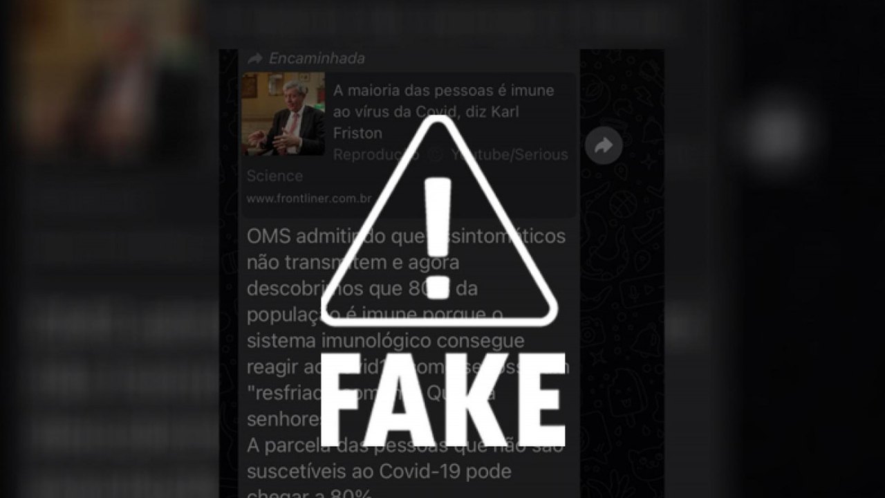 É falso que cientista tenha dito que 80% da população seria imune ao novo coronavírus