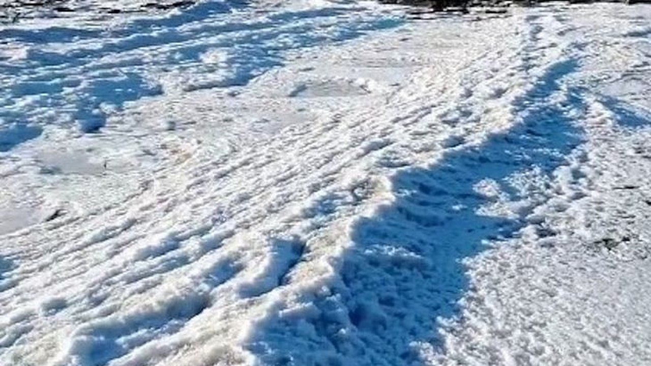 Frio extremo congela ondas do mar na província Terra do Fogo