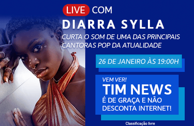 TIM News oferece pocket show da estrela pop mundial Diarra Sylla