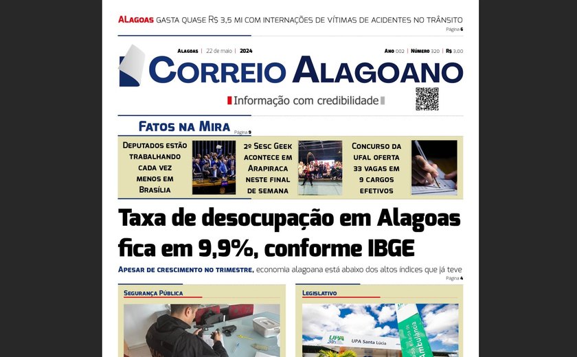 Taxa de desocupação em Alagoas fica em 9,9%, conforme IBGE
