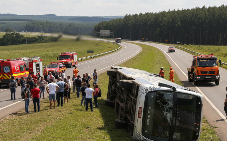 Ônibus que seguia para Arapiraca tomba na BR-251 após desvio para evitar colisão em Minas Gerais