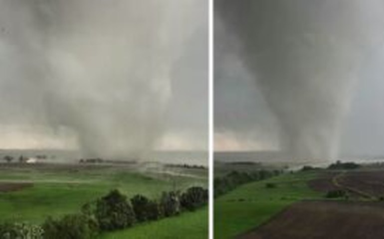 Vídeo mostra violência do tornado que devastou cidade em Iowa, nos EUA