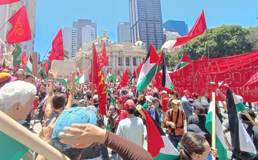 A poucos metros da Cúpula do G20, manifestantes protestam mortes em Gaza e no Líbano (VÍDEOS)