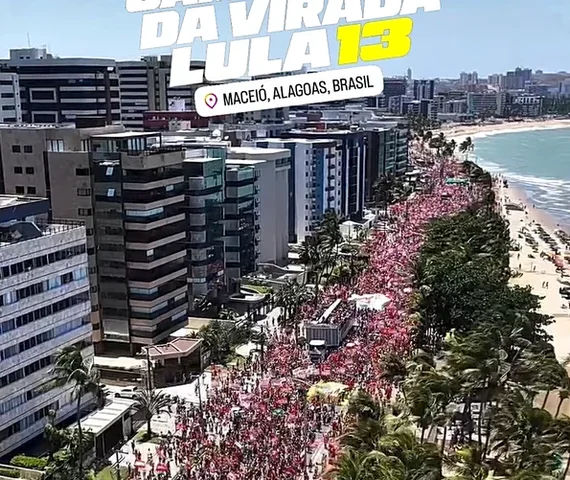 “Mais de um quilômetro”: Ronaldo Medeiros mostra multidão pró-Lula em Maceió; veja vídeo