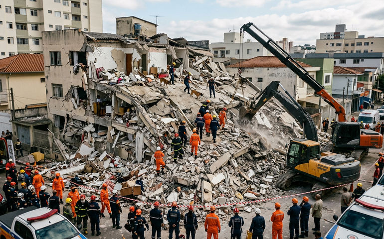 Desabamento em prédio que abrigava lar para idosos deixa mortos e soterrados em BH