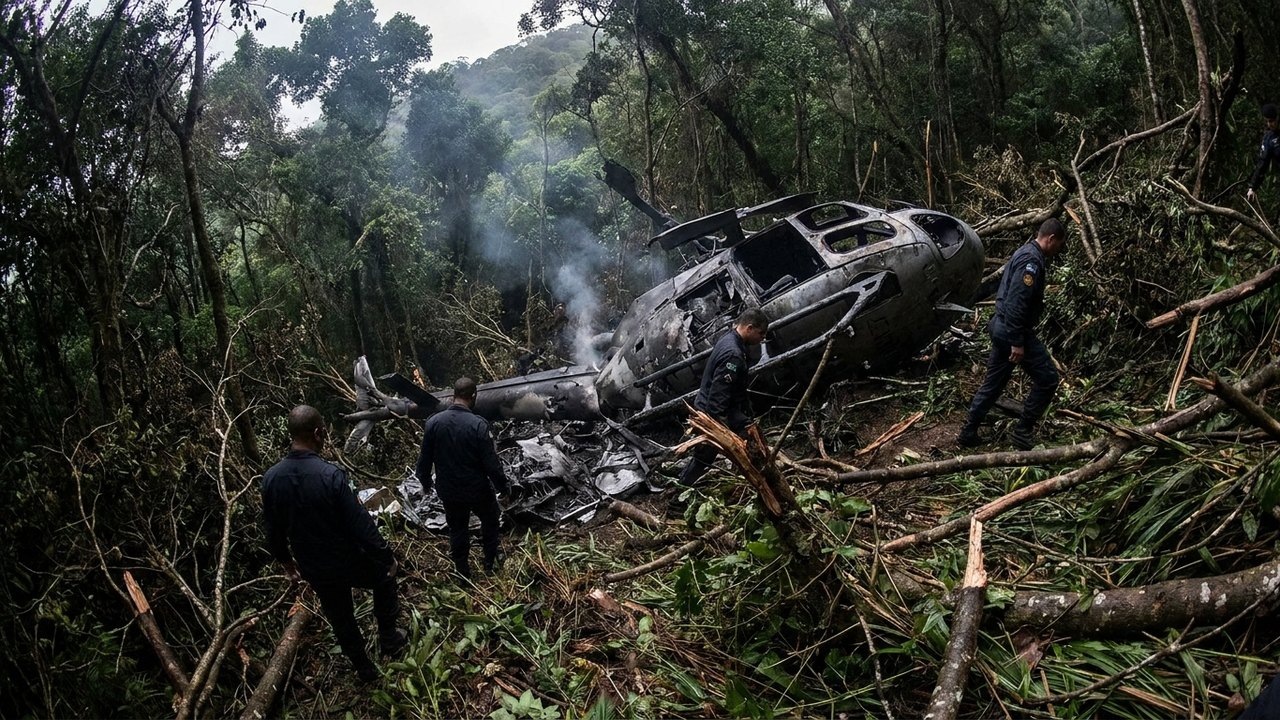 Helicóptero cai perto da Vista Chinesa e deixa quatro mortos no Rio