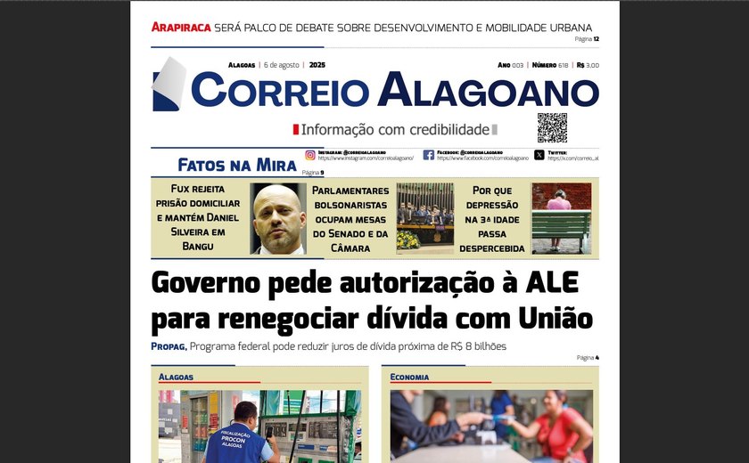 Governo pede autorização à ALE para renegociar dívida com União