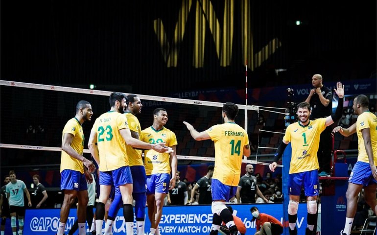 Brasil começa Liga das Nações de vôlei masculino com vitória sobre a Alemanha