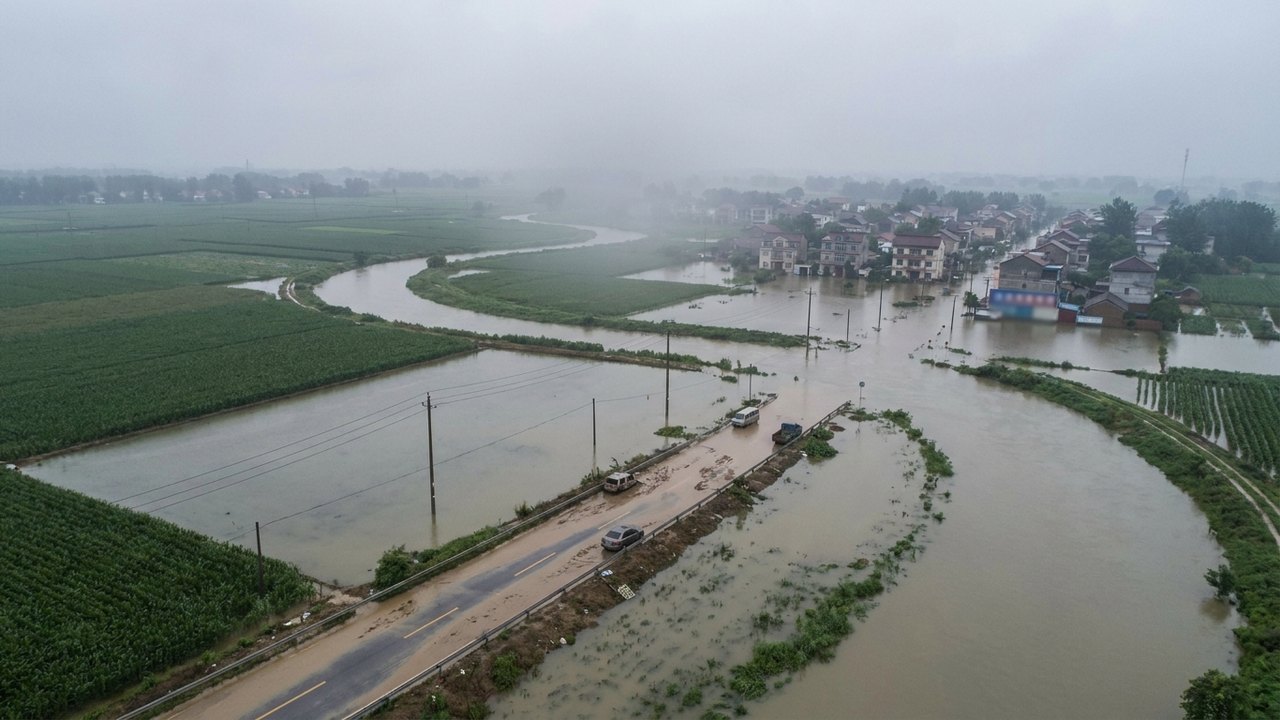 Províncias do centro da China enfrentam enchentes após tempestades de 210 mm