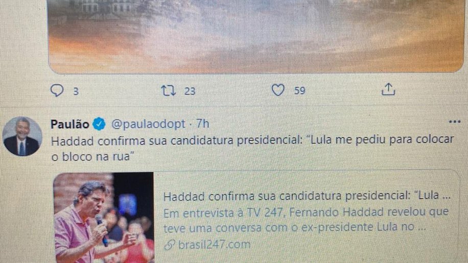 Lula autoriza Haddad para eleição presidencial de 2022, anuncia Paulão