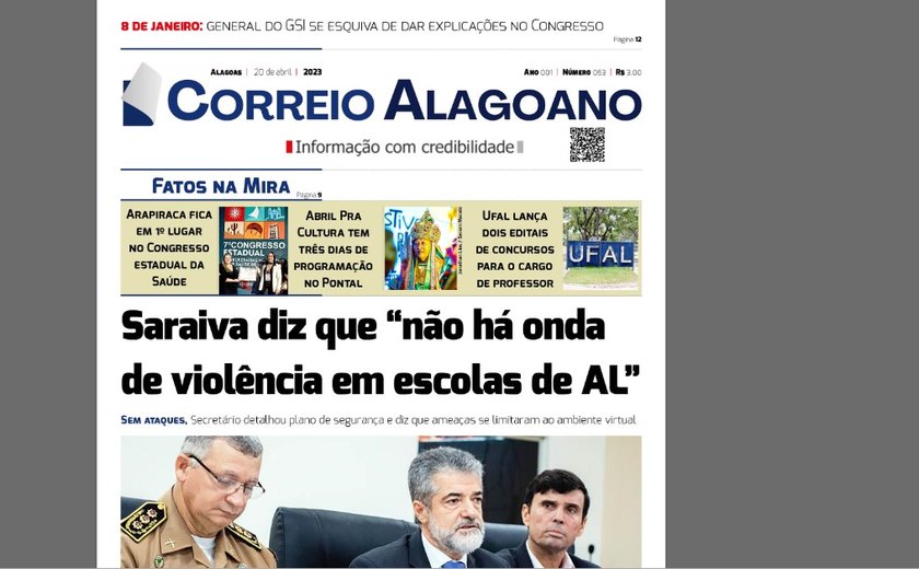 Saraiva diz que “não há onda de violência em escolas de AL”