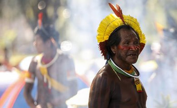 Indígena no território Yanomami
