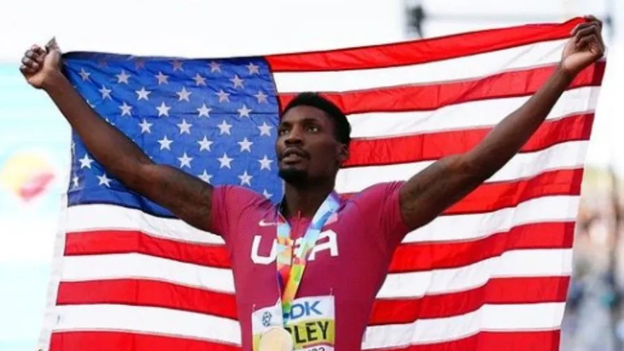 Kerley leva ouro nos 100m rasos e chinês Wang Jianan vence no salto em distância