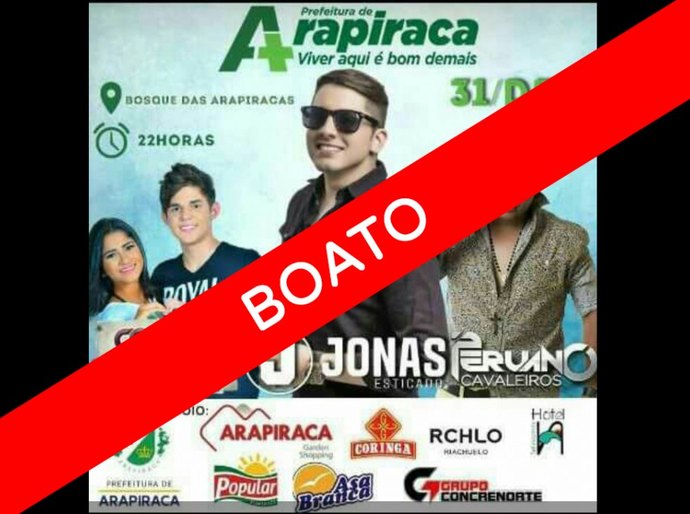 Nota de esclarecimento: prefeitura de Arapiraca contesta falso show da virada