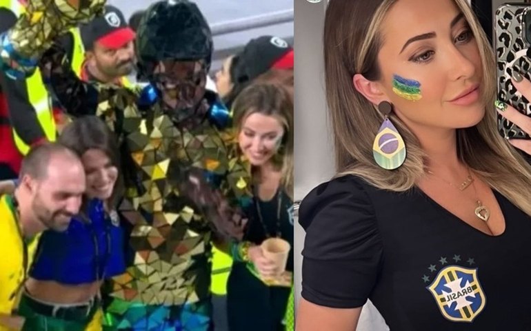 Mulher de Eduardo Bolsonaro se explica a bolsonaristas sobre viagem ao Catar