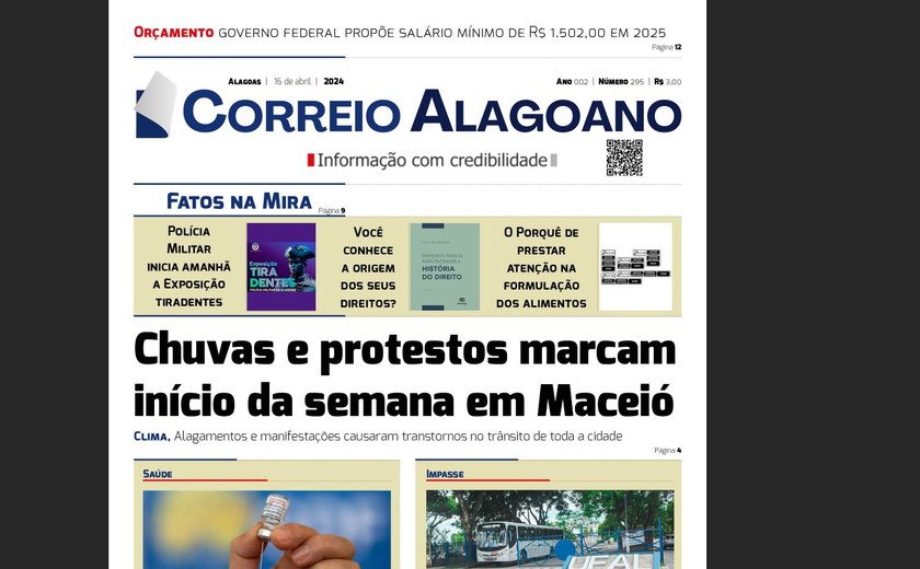 Chuvas e protestos marcam início da semana em Maceió