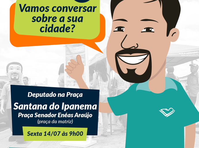 Ação Deputado na Praça chega em Santana do Ipanema nesta sexta, dia 14