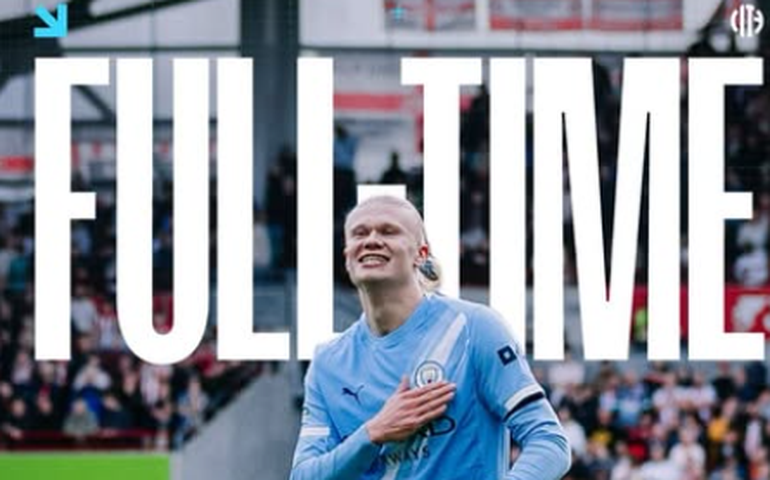 Manchester City bate o Brentford com gol de Haaland e se aproxima dos líderes da Premier League