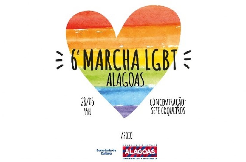 6ª Marcha LGBT de Alagoas será realizada no domingo, dia 28 de maio