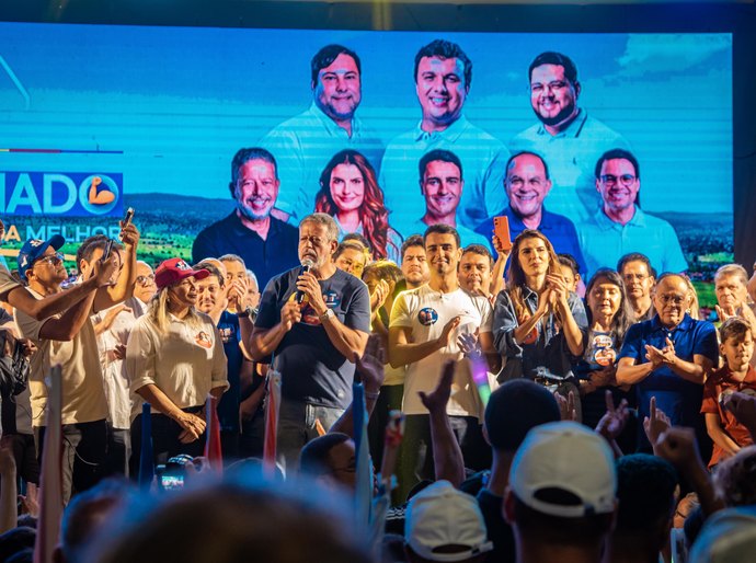 “Alagoas terá no Senado experiência e trabalho para avançar, força para se desenvolver e coragem para lutar”, afirma Arthur Lira com JHC e Marina em Girau do Ponciano