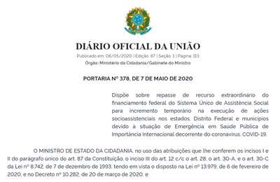 Portaria orienta sobre novo recurso extraordinário para ações socioassistenciais do Suas
