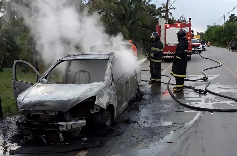 Corpo de Bombeiros registra aumento de 130% nos incêndios em veículos em Alagoas