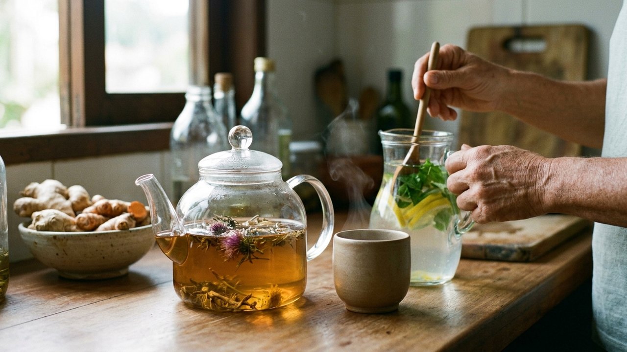 Bebidas que favorecem a saúde do fígado: chás e águas saborizadas auxiliam no funcionamento do órgão