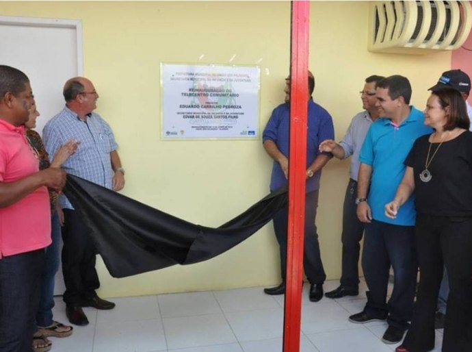 União dos Palmares: prefeito Eduardo Pedroza reabre telecentro comunitário