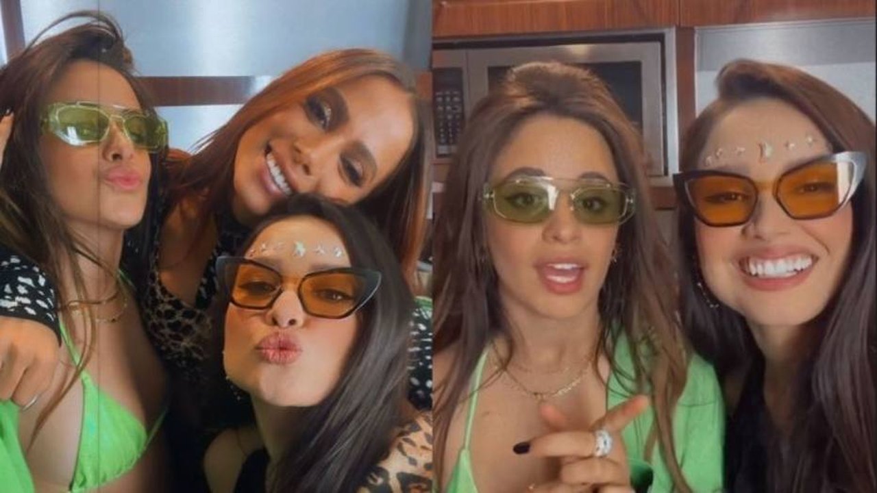 Juliette, Anitta e Camila Cabello se encontram nos bastidores do Coachella