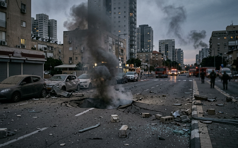 Vídeo mostra míssil iraniano atingindo Tel Aviv