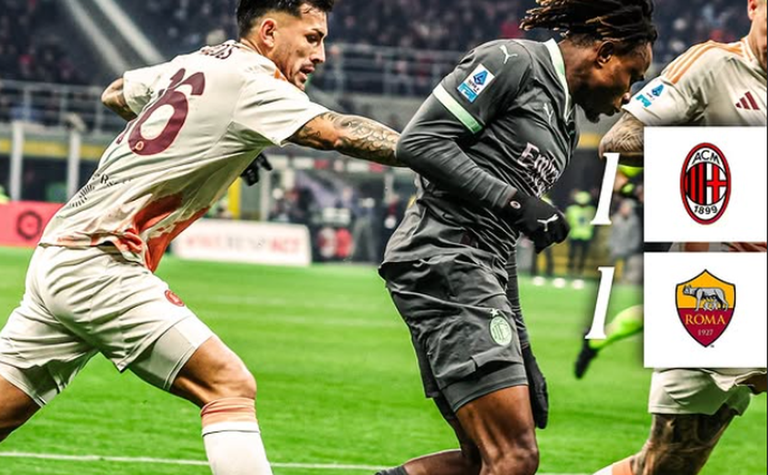 Em jogo morno, Milan e Roma empatam e seguem longe dos primeiros colocados do Italiano