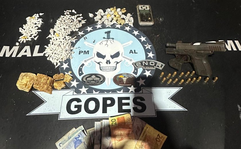 Tráfico, arma em mochila infantil e moto roubada: operações da PM prendem suspeitos em três cidades de Alagoas