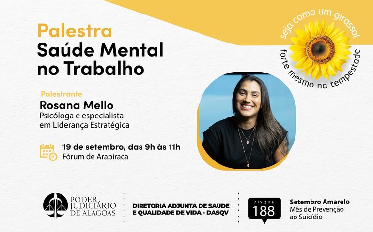 Fórum de Arapiraca promove ação em alusão ao Setembro Amarelo