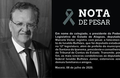 Parlamento emite Nota de Pesar pelo falecimento do ex-deputado Isnaldo Bulhões