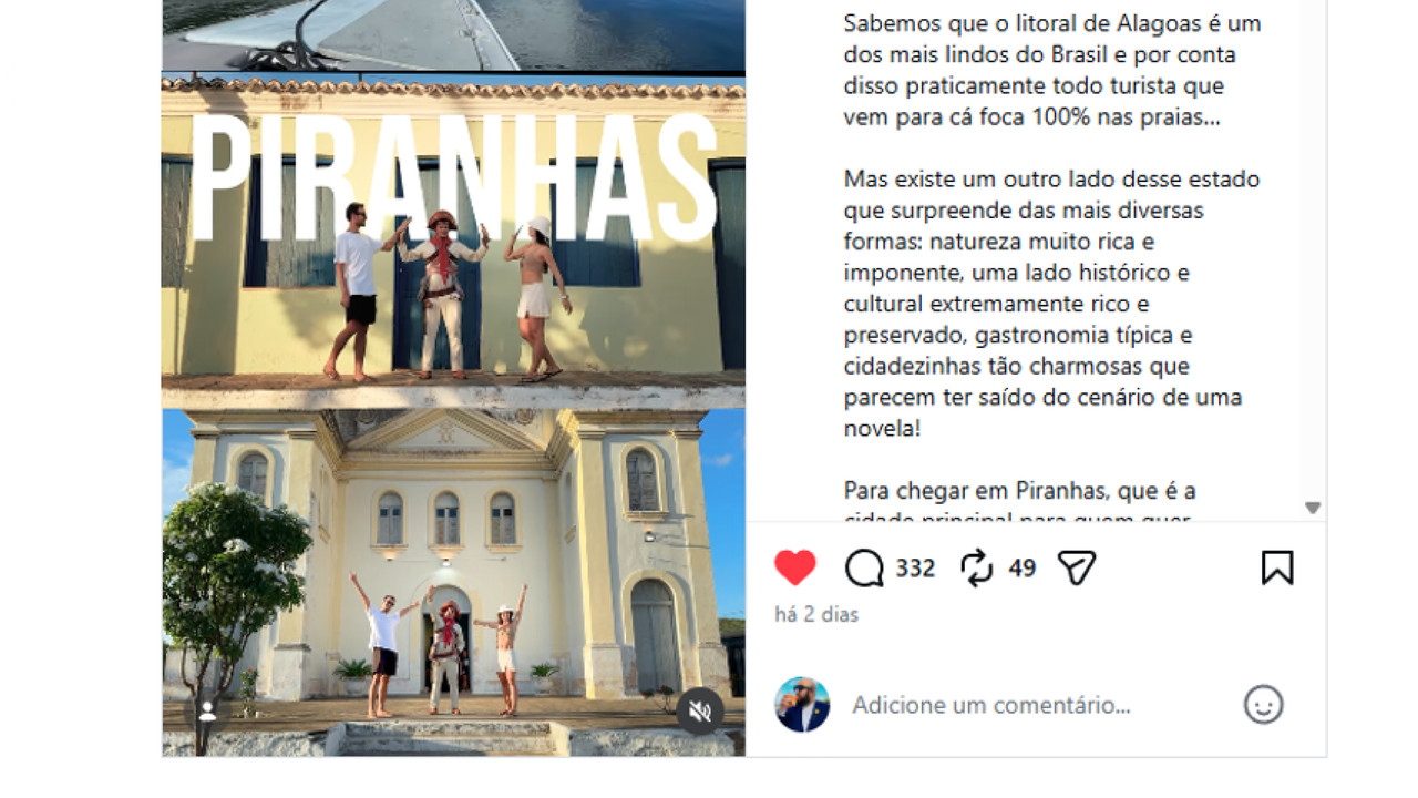Setur investe em ação com influenciadores para promover o Destino Alagoas